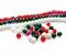 6mm Glass Beads in Christmas Colors, 3 12-in strands, Rondelles in Red Green & White, Adorabilities